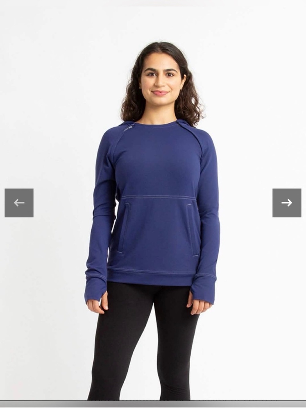 Care + Wear X Oscar De La Renta Blue Hoodie Chest Port Access Size Medium